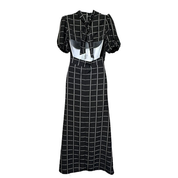 Sister Jane Ghospell Outake Check Black Open Back Midi Dress Size S - Picture 2 of 8